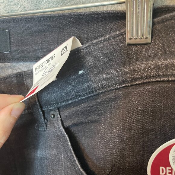 Express Women Denim Perfect Curves High Rise Legging Black Jeans 12 Long NWT - Picture 10 of 12